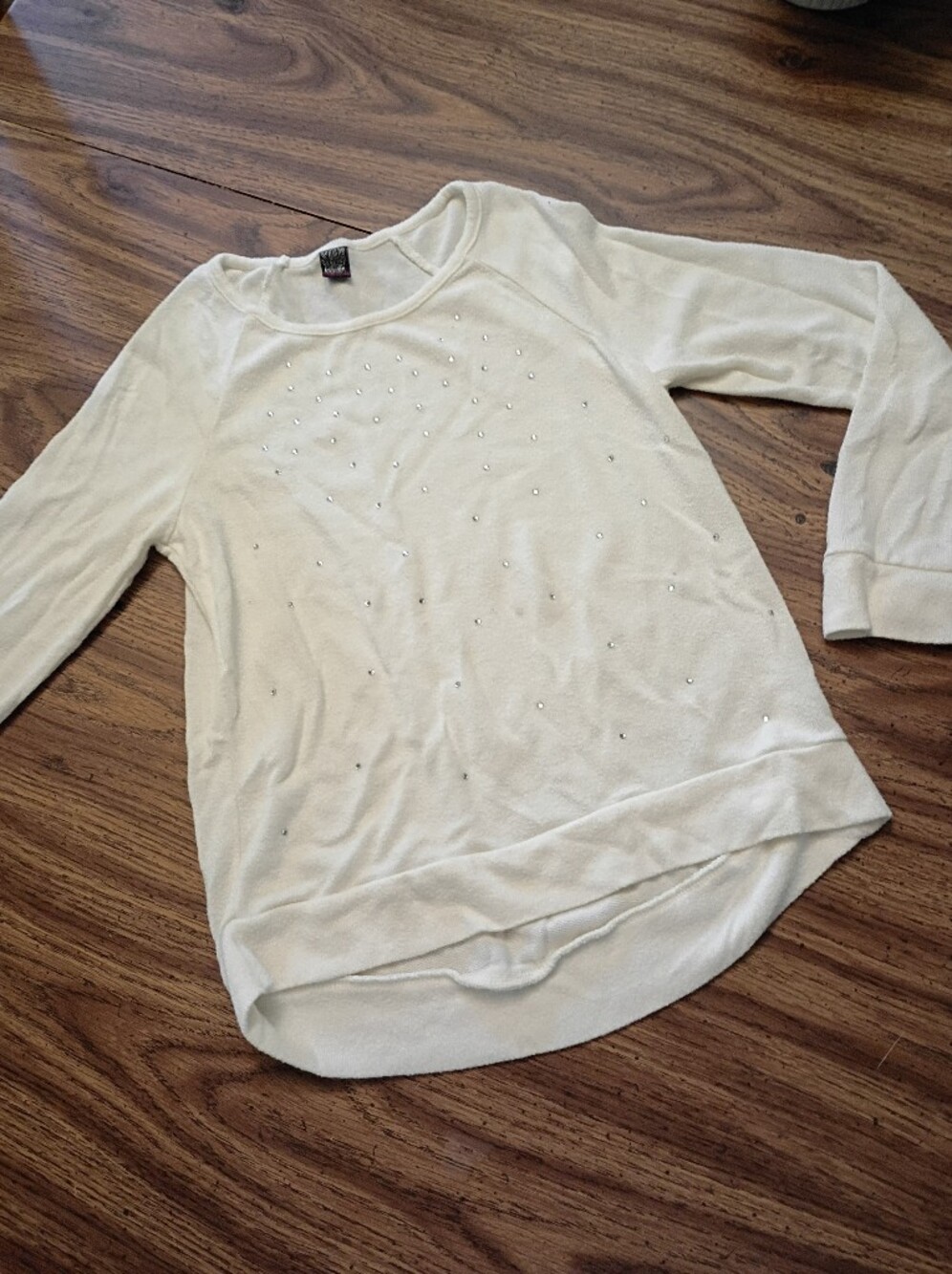 Star Ride Girls Medium 10/12 Cream Bling Lightweight Sweater